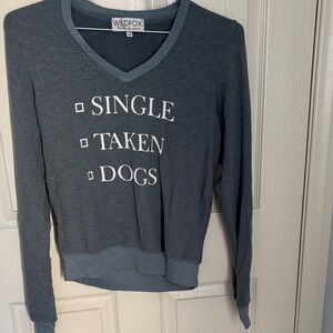 Wildfox Gray V-Neck Sweatshirt